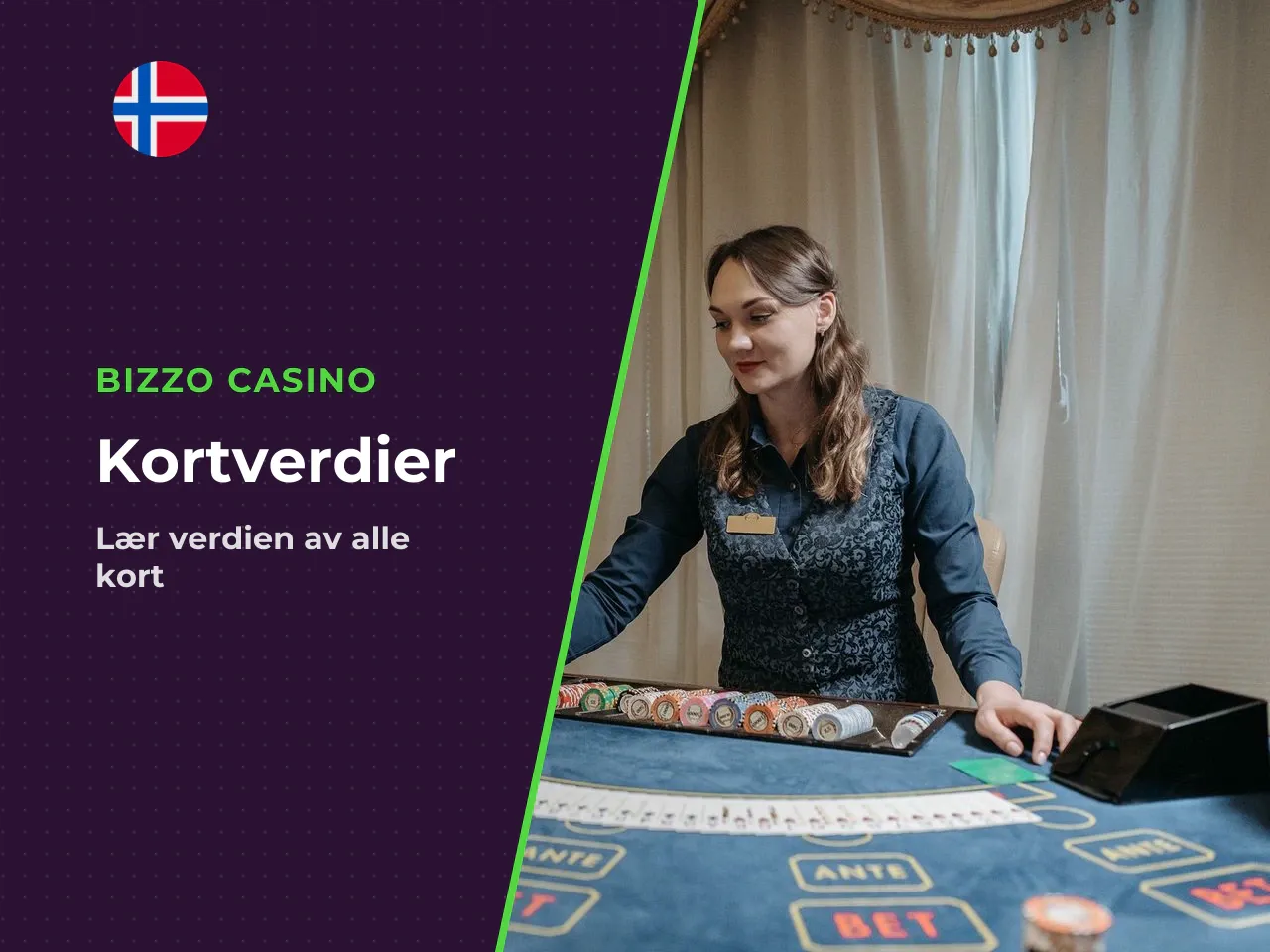 Kortverdier ess, tallkort og bildekort. I