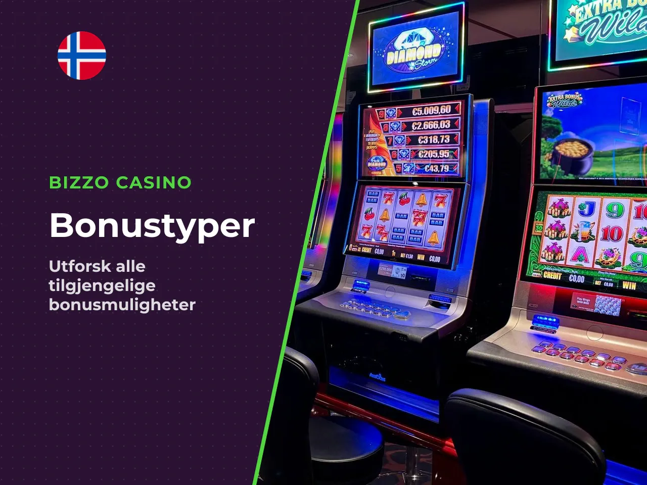 Hvilke bonustyper er tilgjengelige hos Bizzo