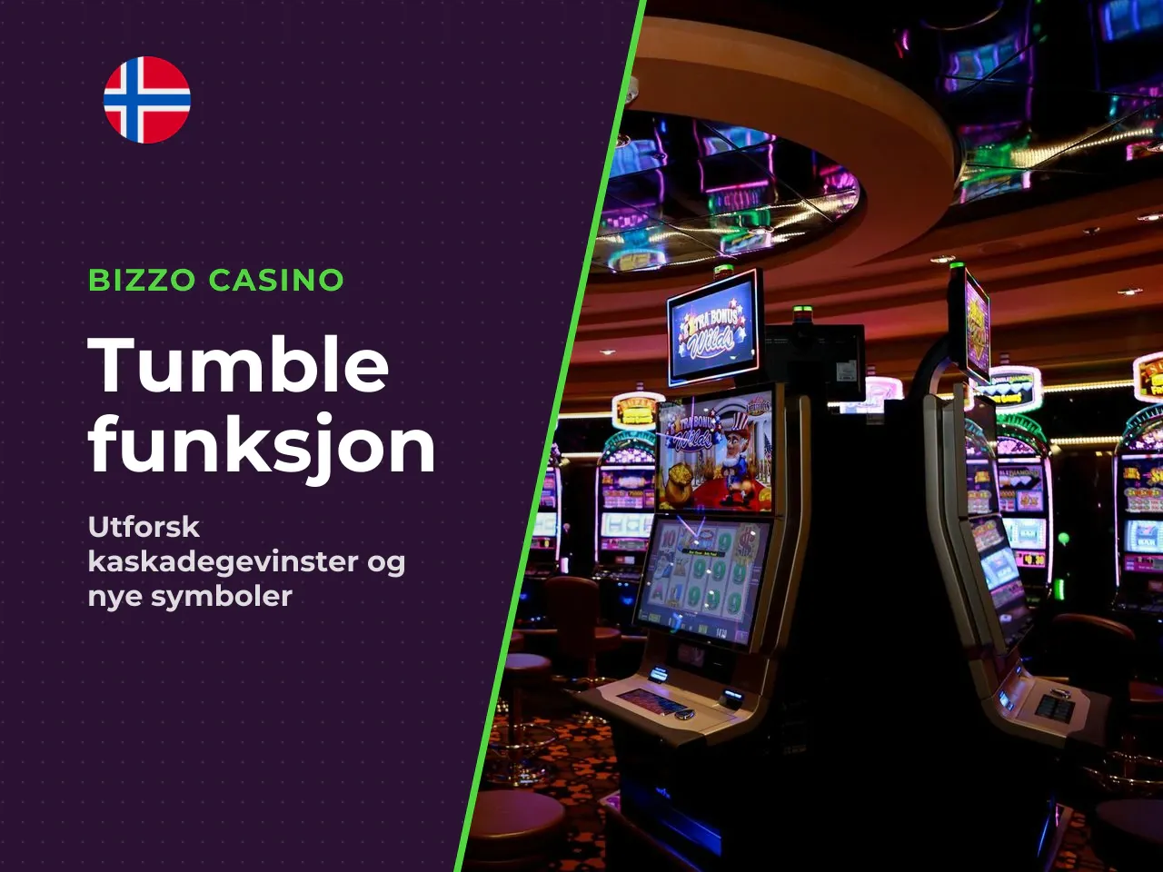 Tumble Feature og nye symboler. Tumble-funksjonen